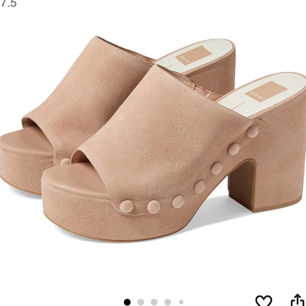 Dolce Vita Blush Suede Platform Mules